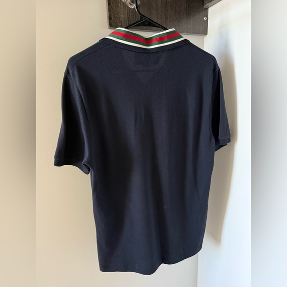 Dark Blue Cotton Polo Web & Feline Head - Size Small - Picture 3 of 4